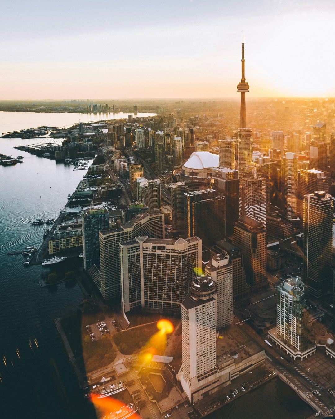 Toronto skyline at golden hour